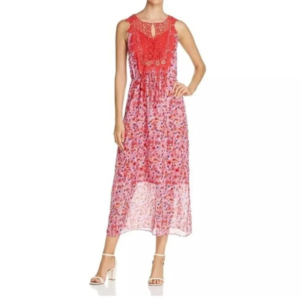 T Tahari red floral dress